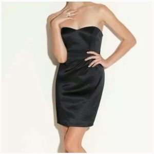 Guess Satin Strapless Sweetheart Mini Dress Black Small Size 5